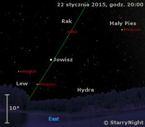 Mapka pokazuje położenie Jowisza w trzecim tygodniu stycznia 2015 roku.png