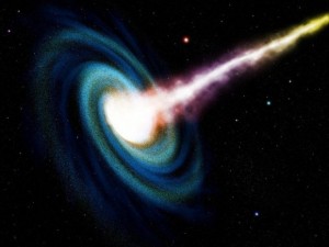 Komputerowa symulacja czarnej dziury pochłaniającej galaktykę.jpg