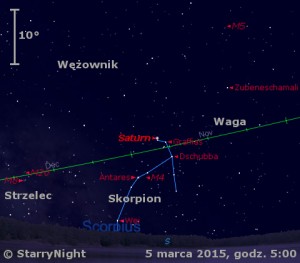 Mapka pokazuje położenie Saturna w pierwszym tygodniu marca 2015 roku.jpg