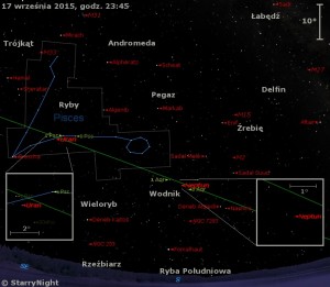 Mapka pokazuje położenie Urana i Neptuna w trzecim tygodniu września 2015 roku.jpg