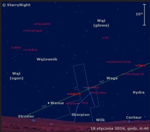 Animacja pokazuje położenie Wenus w trzecim tygodniu stycznia 2016 roku.jpg