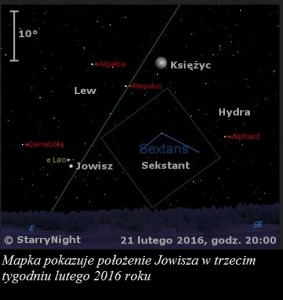 Mapka pokazuje położenie Jowisza w trzecim tygodniu lutego 2016 roku.jpg