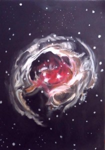 Zaskakująca gwiazda zmienna V838 Monocerotis - pastel narysowany na zjeździe oglądaczy nieba w Jodłowie - 7.08.2010..jpeg