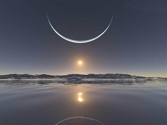 Sfałszowane zdjęcie Księżyca nad Arktyką..jpg